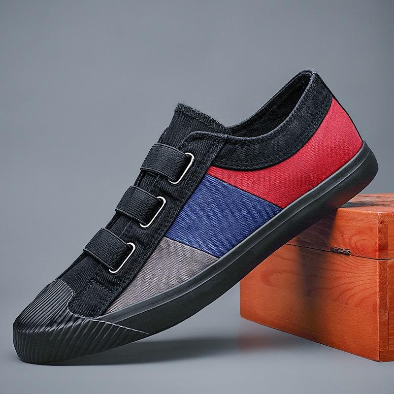 

2024 Men s Canvas Slip-On Sneakers, Casual Low-Top, Korean Style, Sizes 45-46 45