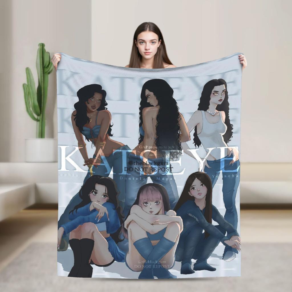 Manon Katseye Kpop Blanket Fleece All Season Portable Soft Throw Blankets for Home Bedroom Bedspread