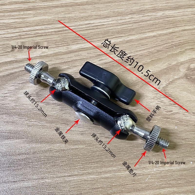 Kovový držák telefonu s kulovou hlavou a 1/4" šroubem pro fotografický stativ