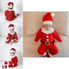 Adorable Christmas Baby Knitted Romper Jumpsuit Outfit W/ Santa Claus Sweater Hat