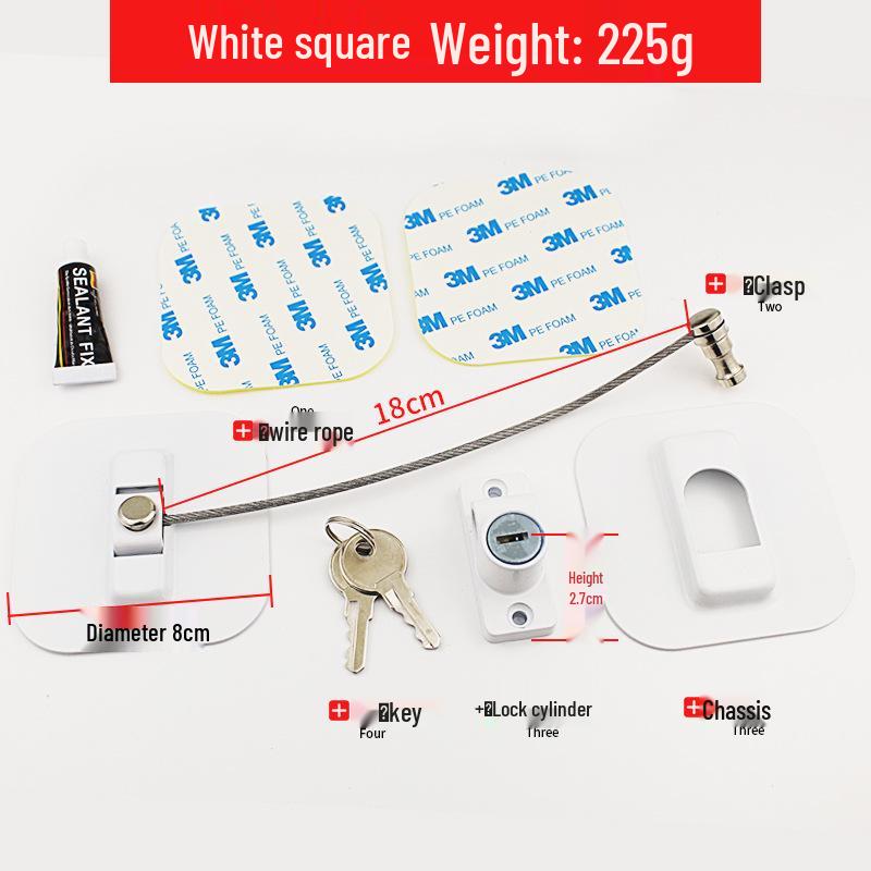Child Safety Window and Refrigerator Lock - Anti-Fall Restrictor and Cabinet Door Positioner