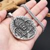 New Vintage Stainless Steel Mayan Pattern Pendant Necklaces For Men Women Big Size AZTEC CALENDAR Necklace Amulet Jewelry Gifts