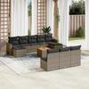 VidaXL Garden Lounge Set 11 Pcs with Grey Cushions Wicker 3224331
