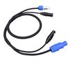 Extension Cable Fit for PowerCon Professional 23AWG AC Power 3 Pin XLR Signal Combo Cable for Stage Lighting Concerts