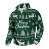 Men's 1/4 Zip Sweatshirt with Stand Collar and Christmas Print Casual Long Sleeve Pullover