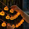 Halloween Pumpkin String Lights with 6 Double-Sided Large Pumpkins, 20 LED Battery Powered Decor