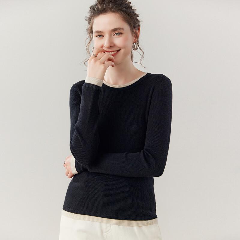 Fanzhen Women's Slim-Fit Round Neck Cashmere Sweater