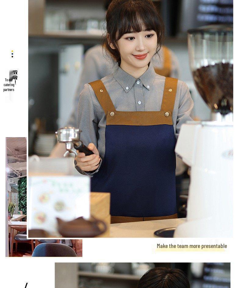 Waterproof Oil-Proof Logo Apron for Milk Tea & Coffee Shops