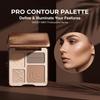 Sweetmint 4- Contour Palette Highlight & Contour Integrated Fine Texture Easy to Blend Beginner Friendly