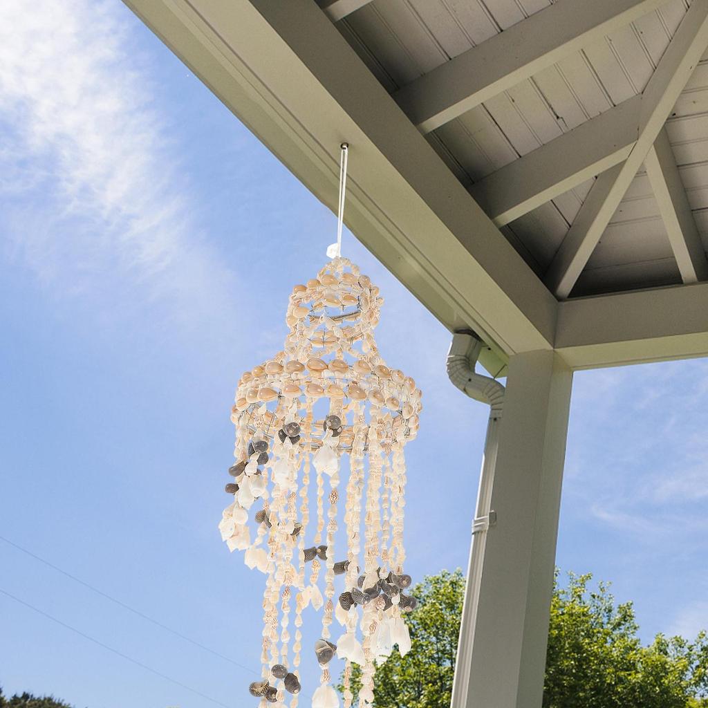 Stylish Conch Sea Shell Wind Chime Durable Material Bedroom Garden Home Decor Gift Family Friends Coworkers Hanging Ornaments