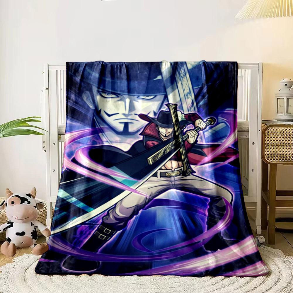 A figure wielding a large sword surrounded by swirling purple energy. for all seasons blanket lunch break throw gift 80cm x 120cm