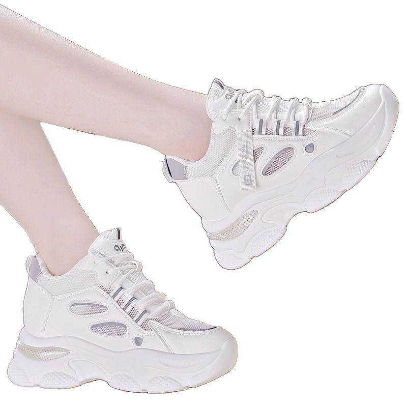 Thick-soled Heightening Sports Shoes Women's Spring Mesh Breathable Dad Shoes Casual Shoes