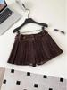 American Retro High Waist Pleated Corduroy Skort: Spicy Girl Collection - Anti-Exposure, Hip-Covering, Bodycon Fit for Women