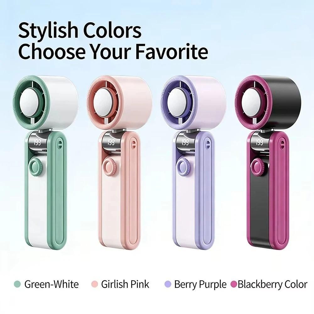 Digital Display Mini Pocket Fan Foldable Design Folding Cooling Fan Portable Desktop Fan  Home Use