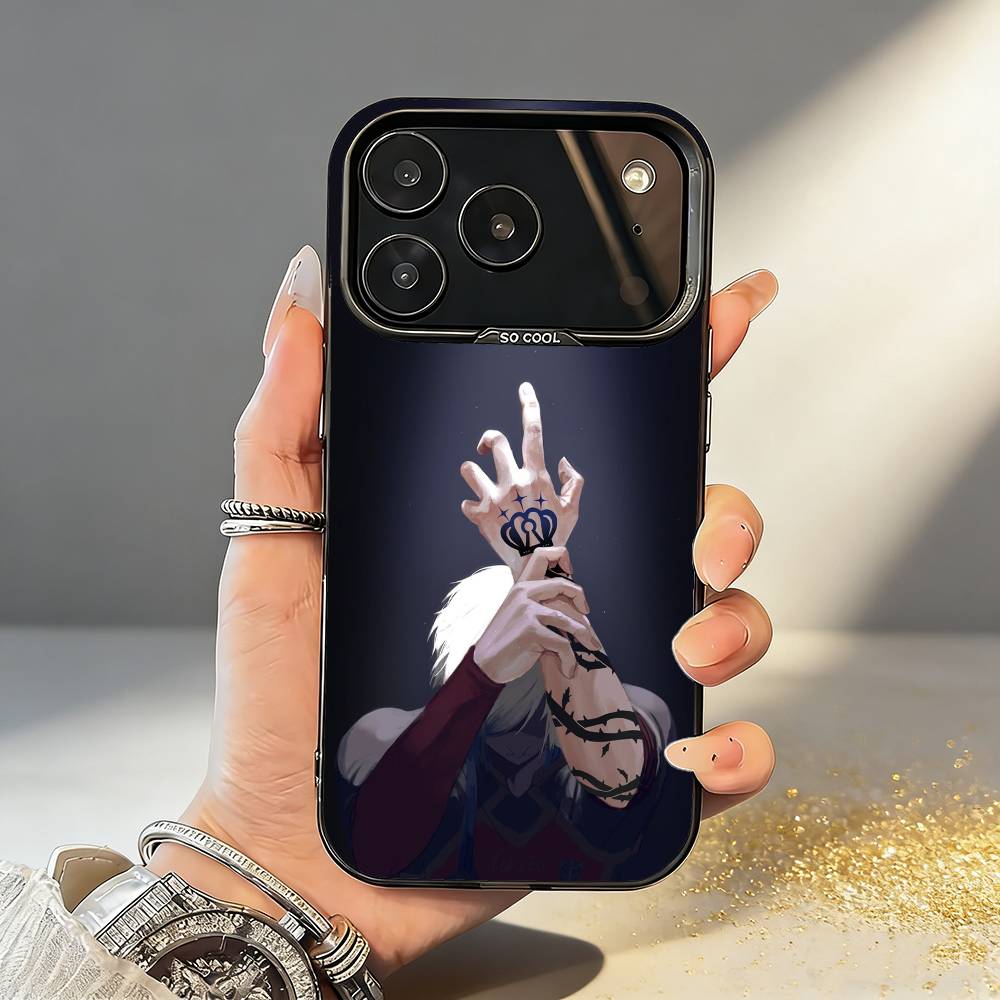 Anime M-Michael K-Kaiser Phone Case For iPhone17 16 15 14 13 12 Pro Max Grey Black Matte Laser Metallic Aurora Funda