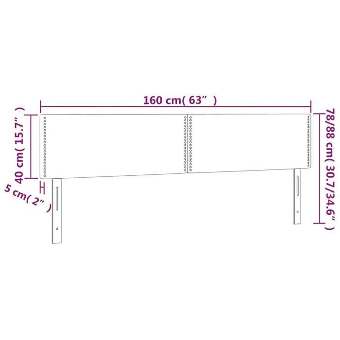 VidaXL LED Headboard Bedroom Furniture Double Bed Accessory Head of Bed Frame Interior Pink 3121531