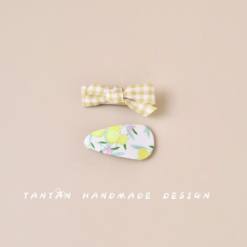 Plaid Rabbit Bow Hair Clips - Girls  Solid Color Hair Accessories for New Year 1 set
