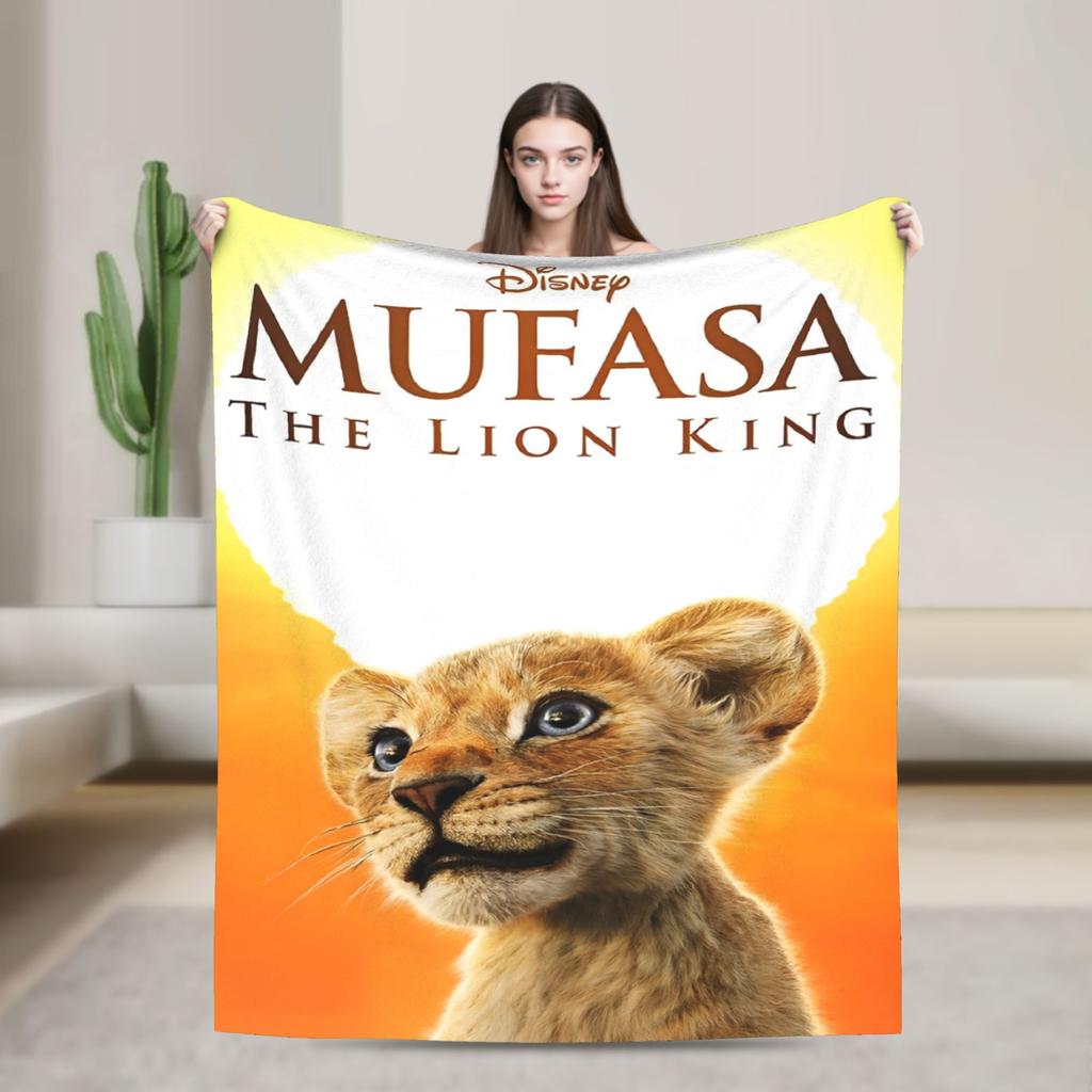 Simba Le Roi Lion Housse de Couverture Anime Couvertures Jetées en Flanelle Literie Canapé Portable Doux Chaud Couvre-lits