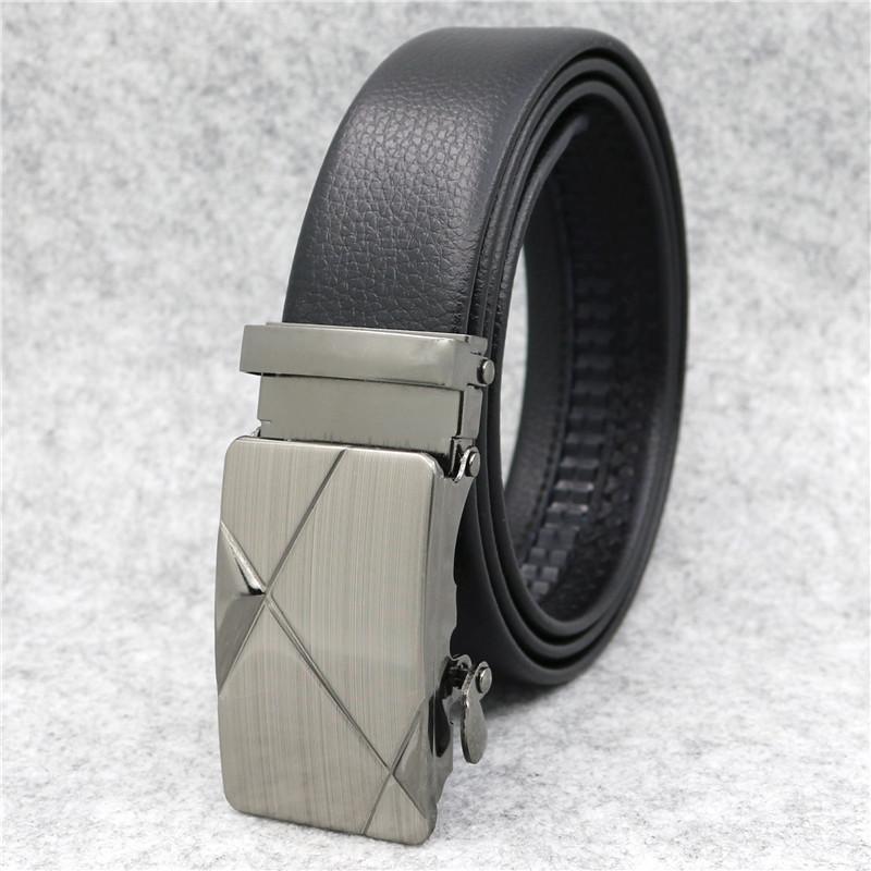Hi Men's Leather Belt Luxury Designer Belts Men High Quality Male Metal Buckle Belt