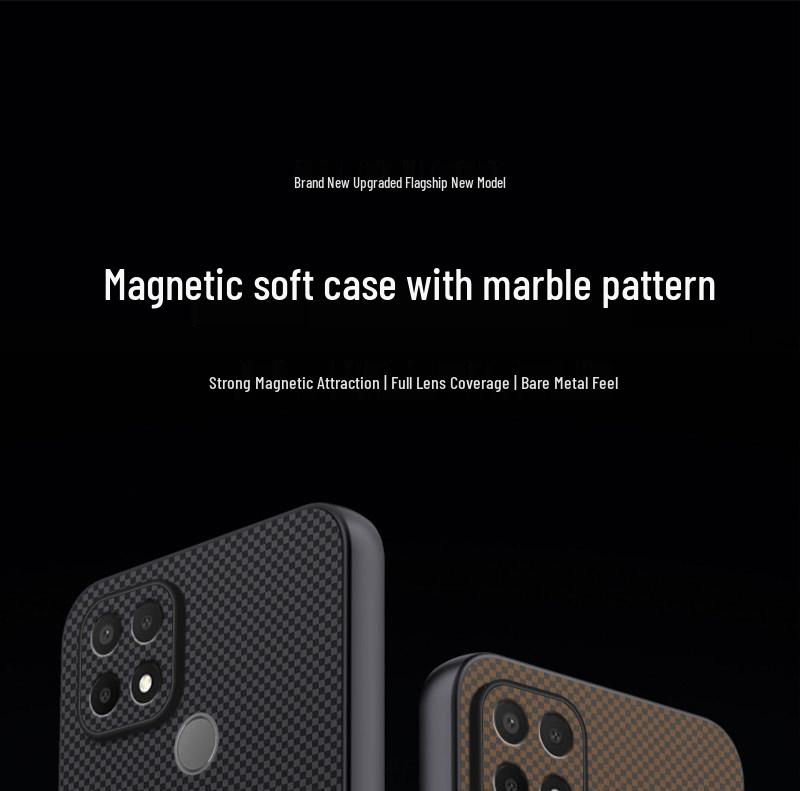 Realme C21Y Full Coverage Protective Case - Anti-drop, Magnetic Buckle, Fashionable Texture