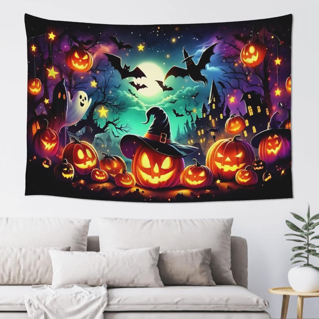 Halloween Witch Party Night Print Tapestry Room decoration Home Decoration Tapestry Decor Accessories Cute Room Decor