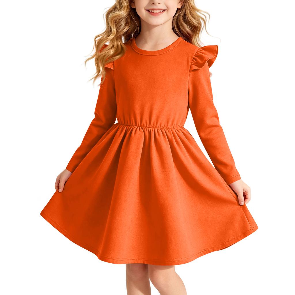 Abito da bambina alla moda a maniche lunghe per l'uso quotidiano casual