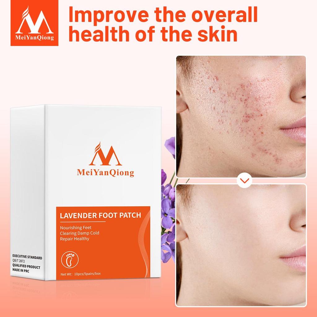 1Box Lavender Wormwood Health Body Foot Patches Pads Nourishing Repair Foot Patch Improve Sleep Quality