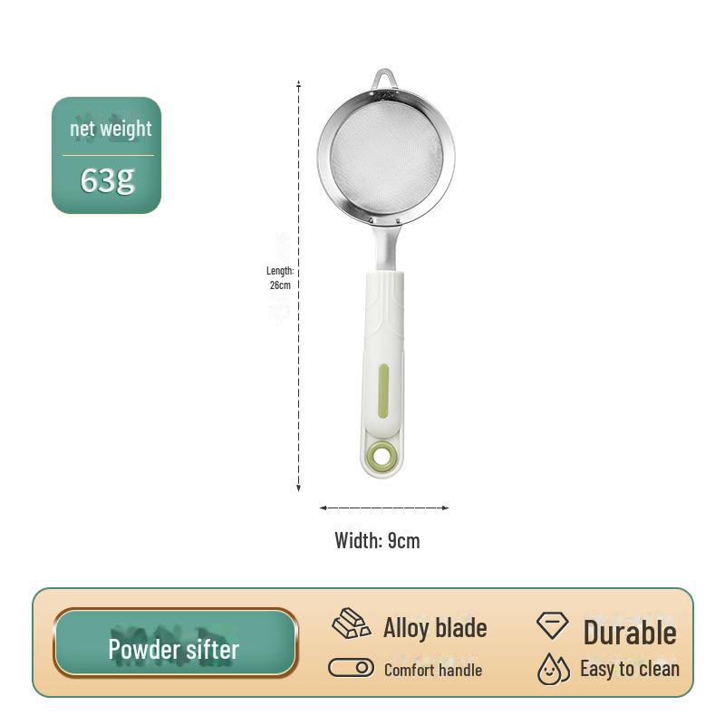 

Сито из мелкой ячеистой стали из бука: Многофункциональная емкость для муки, выпечки, стирки, сахара, сока и соевого молока с отверстием для подвешивания.