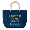 Blue Beach Bag Rope Handle Christopher Myth Legend -yellow Birthday Christmas Gift | Large Carry Bag &; Sport