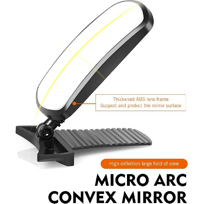 Baby Car Interior Rearview Mirror, HD Convex Wide Angle Backseat Auxiliary Mirror, 2.36" x 3.15" Self-Adhesive Adjustable Micro-Curved Lens