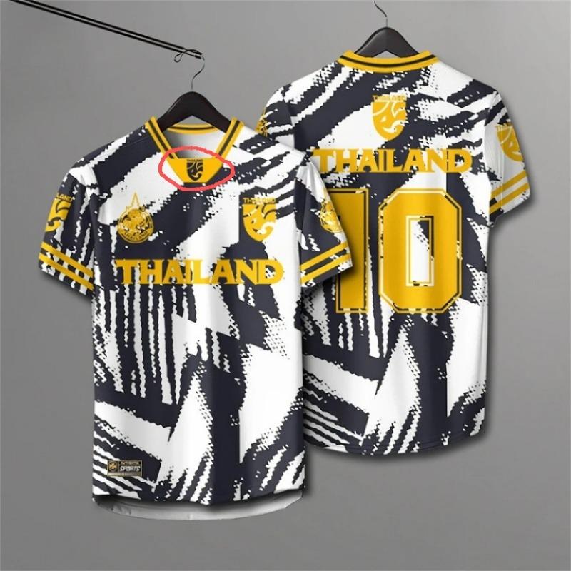 Elephant Thailand Jersey Men Football Shirt V-neck Short Sleeve Sportswear Fan Kit Custom Print Retro Striped Floral Uniform Top