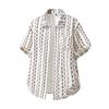 Sommer Neues Trendiges Herren Strand Gestricktes Gestreiftes Kurzarmhemd
