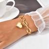 18K Gold Plated Stainless Steel Love Pendant Bracelet Fashion Ot Buckle Versatile Bracelet Women'S Accessories Br-2631