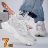7cm Inner Height-Increasing Mesh Men's Thick Sole Dad Shoes Comfortable Breathable Chunky Elevator Sneakers Casual Lift Sports