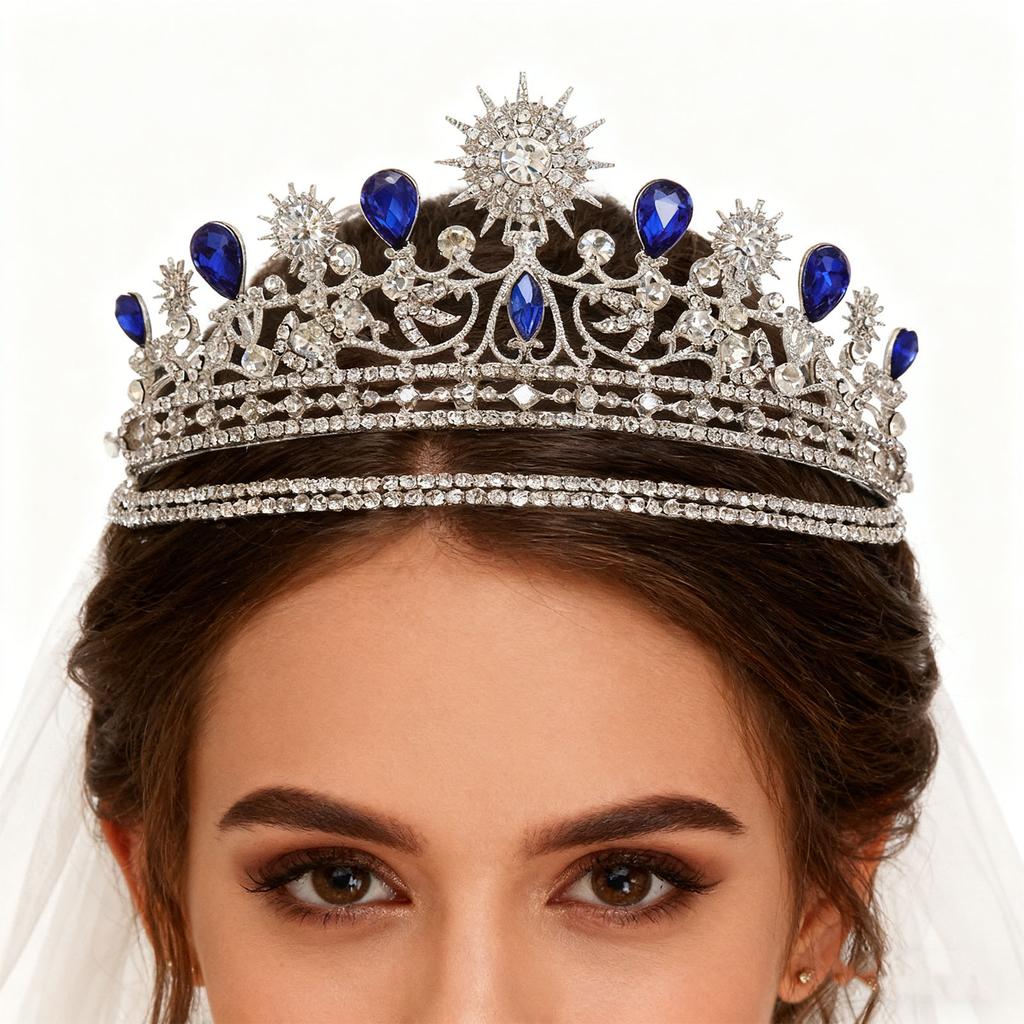 Bridal Crown Sunflower   Rhinestone Princess Crown for Women Bridal Wedding Prom Birthday Hair Accessories