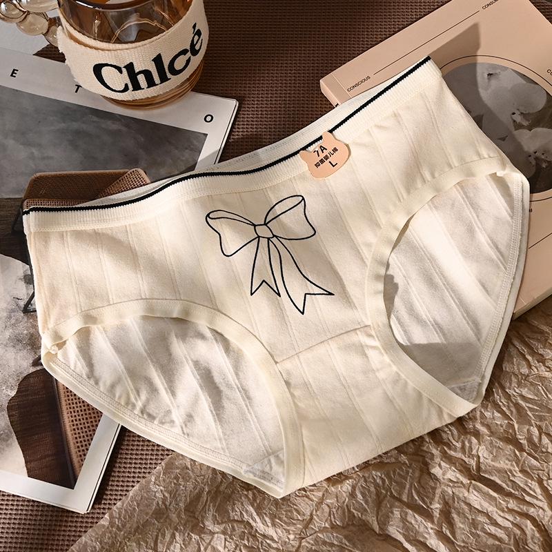 Mädchen Baumwollunterwäsche mit mittlerer Taille und Cartoon-Print, atmungsaktives, antibakterielles Gewebe mit elastischem Bund, 7er-Pack.