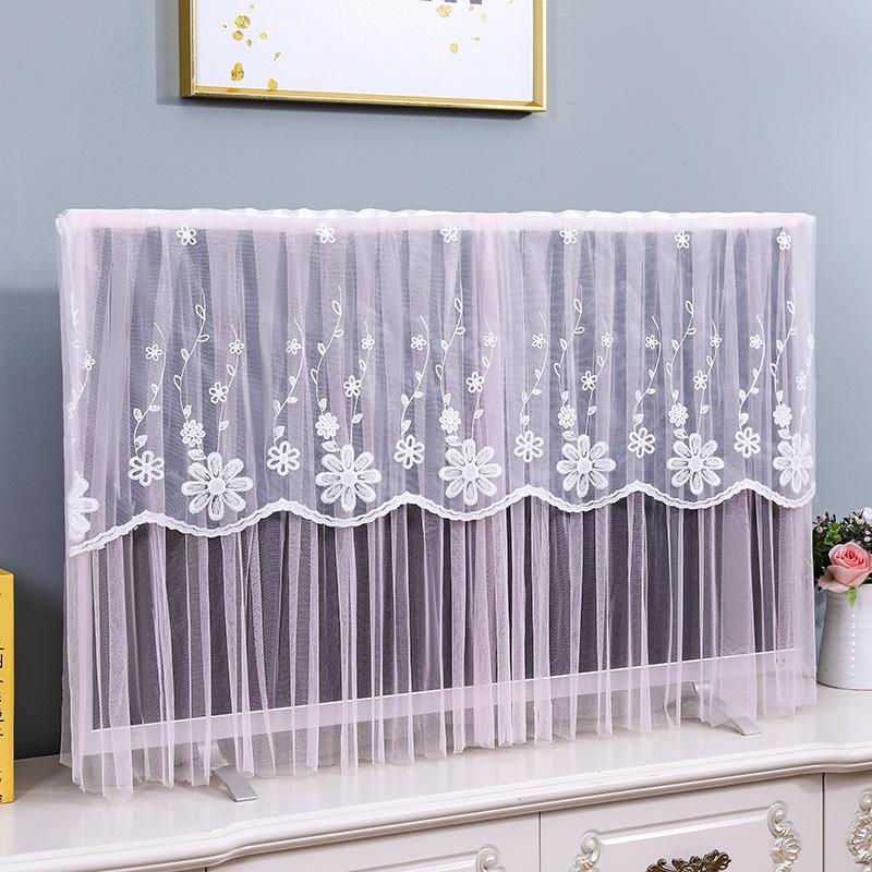 Home Living Room Decoration Lace Fabric TV Cover LCD Desktop Dust Covers Size Brand Universal Easy To Clean No Need To Take It Off When Starting Up