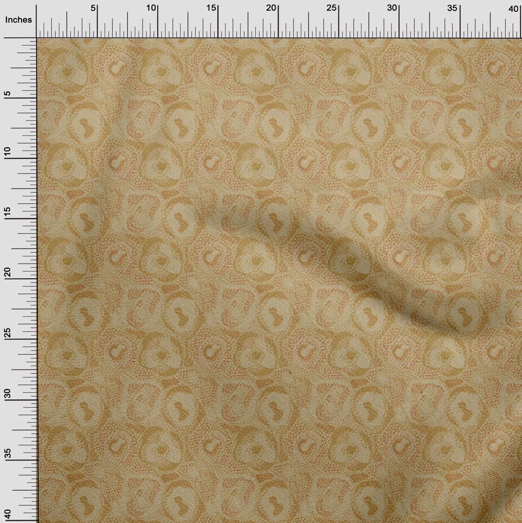 oneOone Cotton Flex Light Brown Fabric Abstracts Diy Clothing Quilting Fabric Print Fabric By Yard 40 Inch