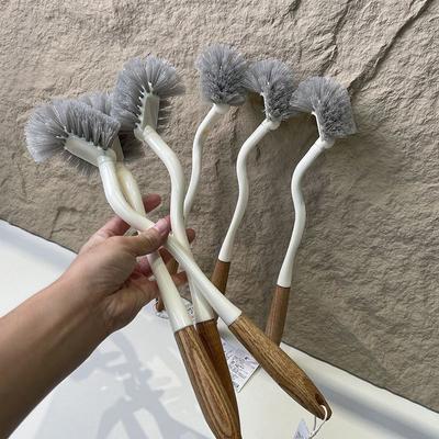 Spazzola per la pulizia del WC Multifunzione Colore Legno Spazzolone per WC Scrubber Pulitore per Angoli Morti del Bagno Spazzola per la Pulizia della Cucina