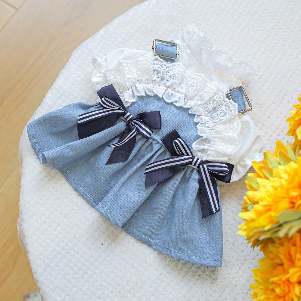 Washable Dog Denim Skirt Reusable Pet Skirt Soft Pet Denim Dress  Autumn