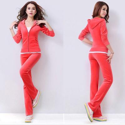 Velvet Hooded Tracksuit Set 2025: Women's Slimming Two-Piece for Autumn/Winter