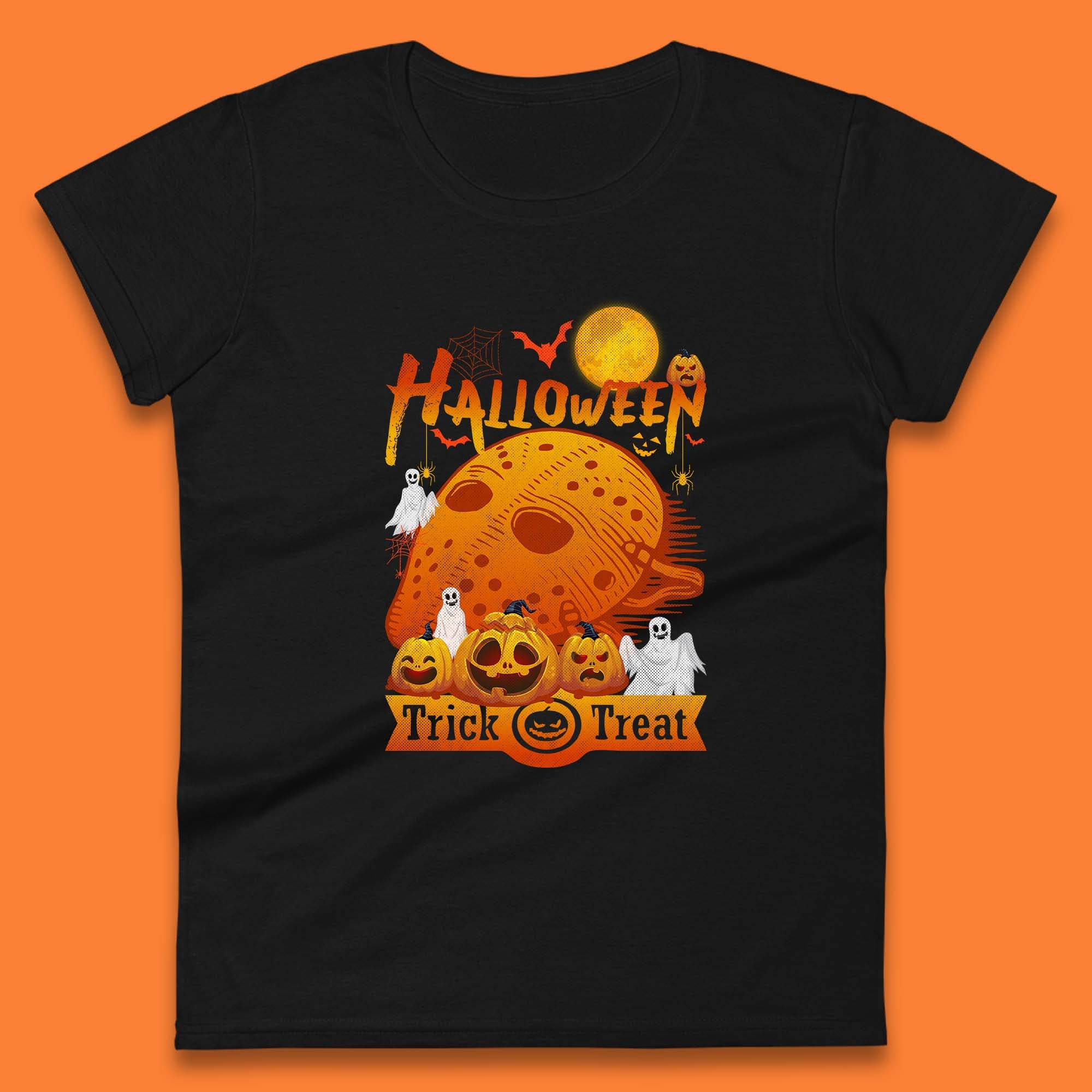 Happy Halloween Jason Voorhees Face Mask Halloween Friday The 13th Horror Movie Halloween Pumpkins Womens Tee T Shirt Mens Tops Unisex Top L