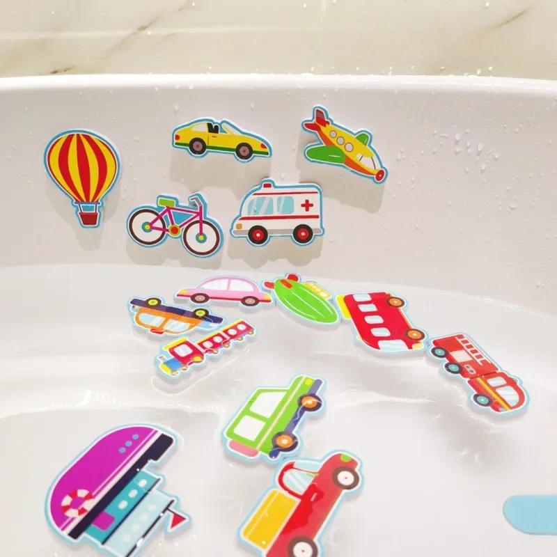 Non-Toxic Baby Bath Toys Cars Boat Cognitive Floating Toy Foam Eva Puzzle Bathing Toys For Kids Children Bathroom Play Water Game Toys