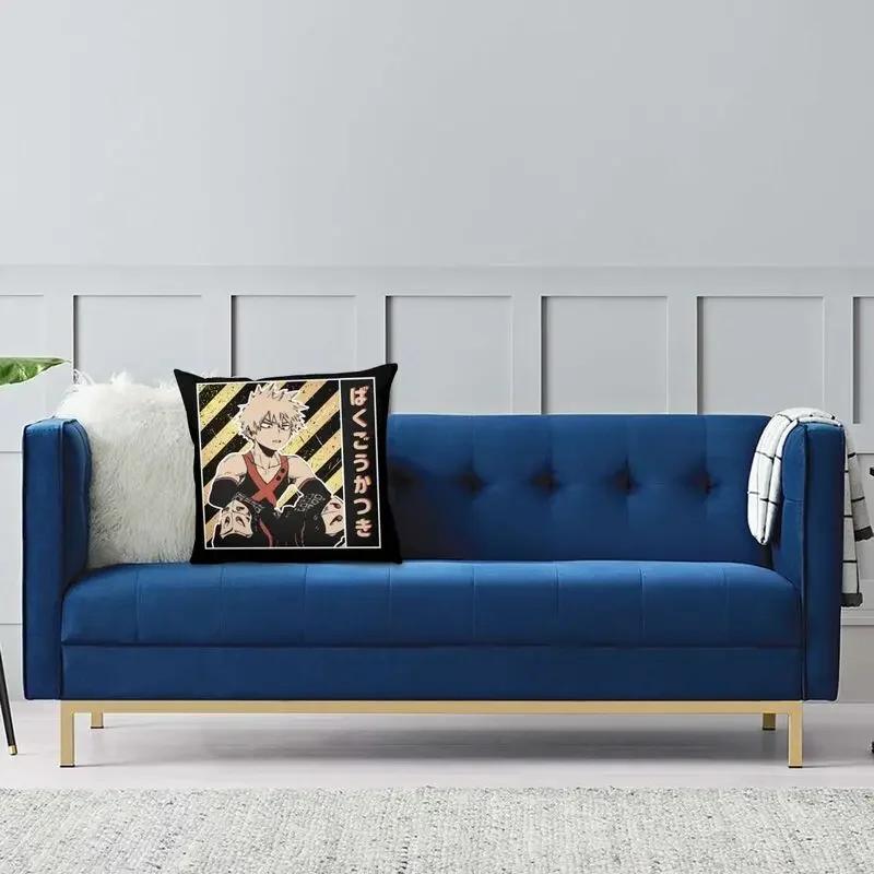 My Hero Academia Cushion Covers Sofa Decoration Katsuki Bakugou Anime Square Throw Pillow Case 40x40cm