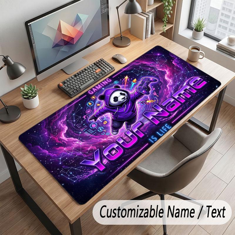 Tapete de Mouse Personalizado com Tema de Controle de Jogo Impressão Personalizada Nome Texto Tapete de Mesa Para Decoração de Mesa de Escritório Doméstico