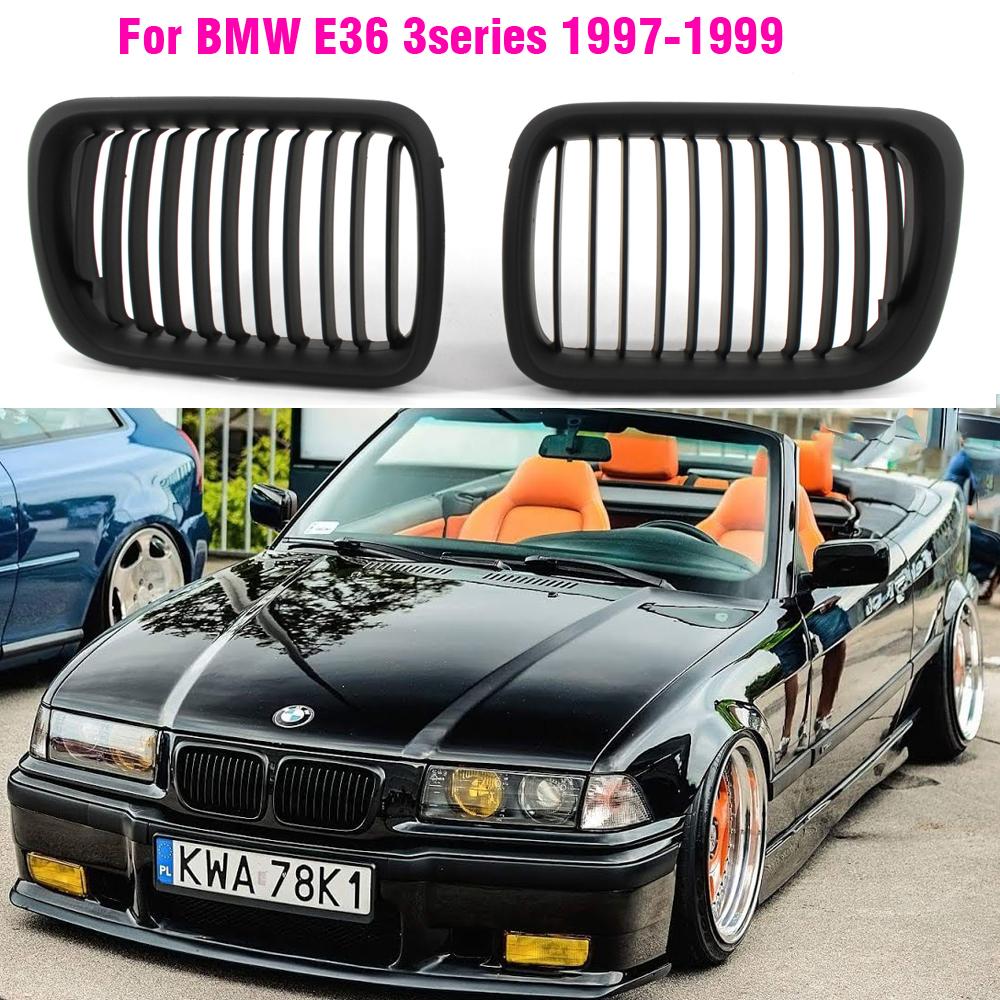 SCHWARZER E36 Kühlergrill ABS Front Ersatzhaube Nieren-Grill für BMW E36 97 98 99 für BMW 318i 323i 325i 320i 328i