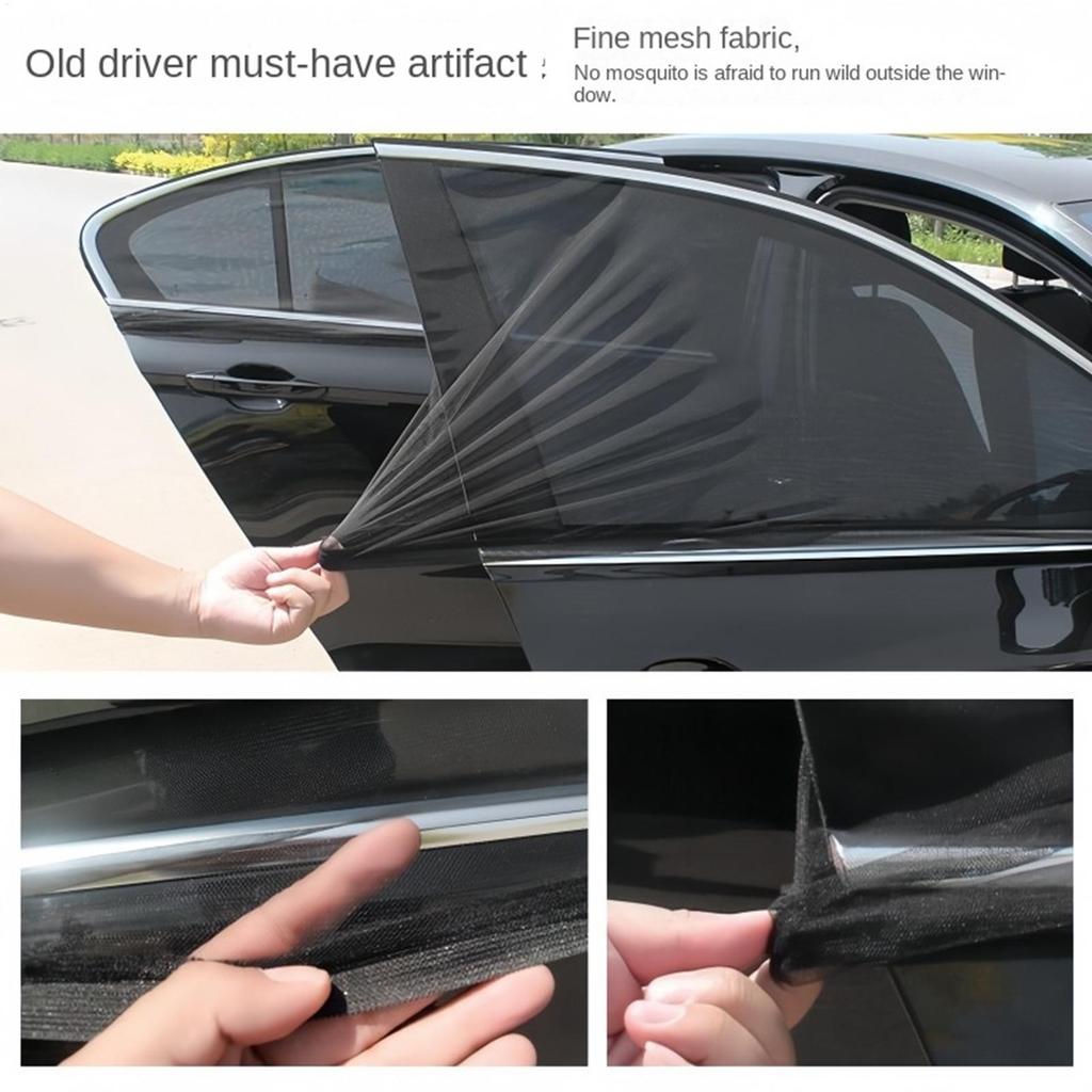 Car Sun Shade Breathable UV Protection Curtains Car Window Sunshade for Travel Camping Nap Sleeping Breastfeeding Changing