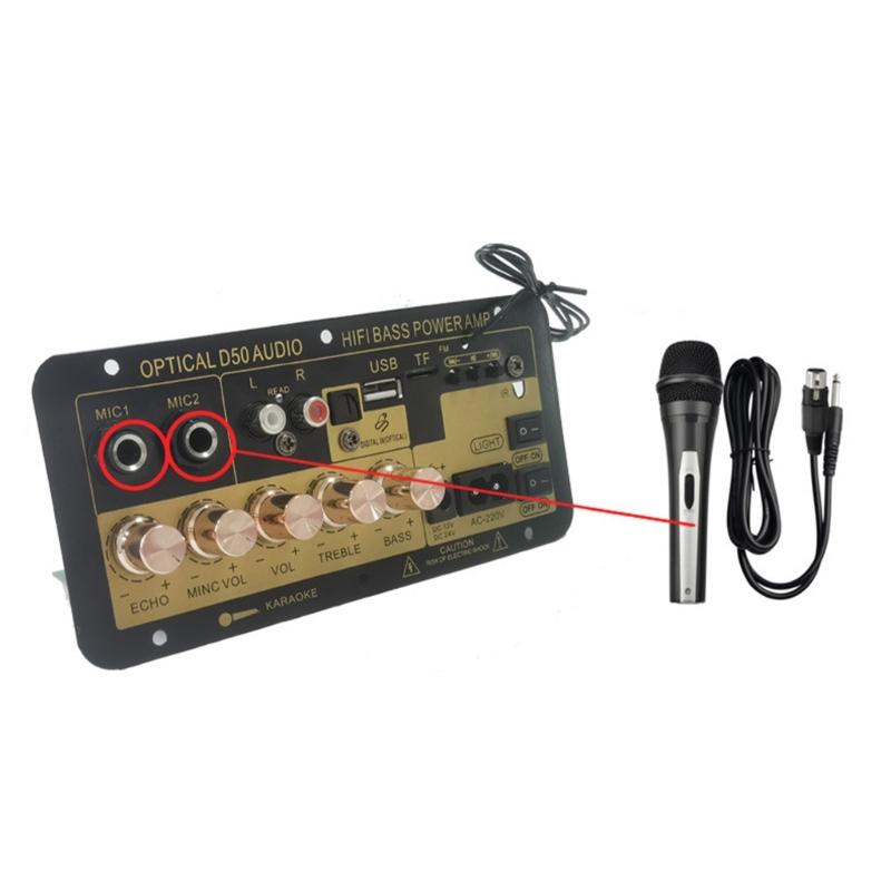 100W Subwoofer Amplifier Board Bluetooth-compatible Karaoke Amplifier Home Car Amplifier Board Microphone Preamplifier