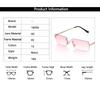 Unisex Rectangle Rimless Sun Glasses Small Frame Ocean Lens Gradient Glasses Luxury Design Women Vintage Sunglasses Eyeglasses
