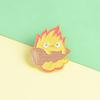 Flame Charming Cartoon Log Shaped Brooch Vibrant Enamel Pin For Unique Style Decoration